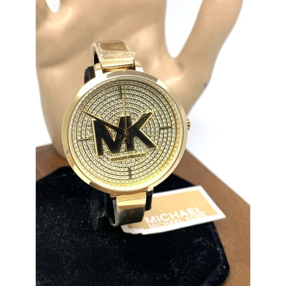 Michael Kors Women's Watch MK4469 Gemmed Bangle Quartz Gold Stainless Steel 38mm - Picture 12 of 13